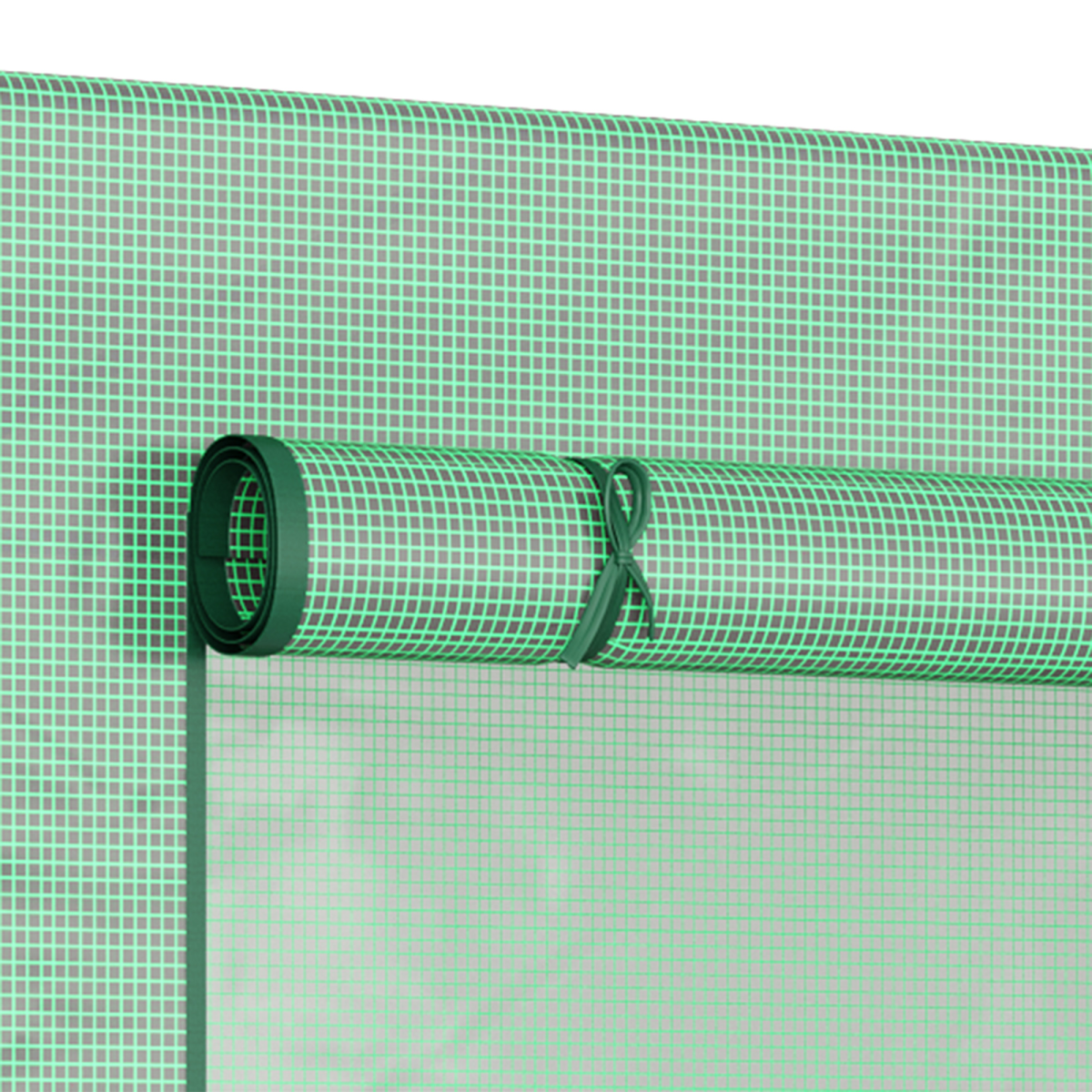 Outsunny Garden Greenhouse with Windows and Roll-Up Zip Panel, 198L x 77W x 149-168H cm