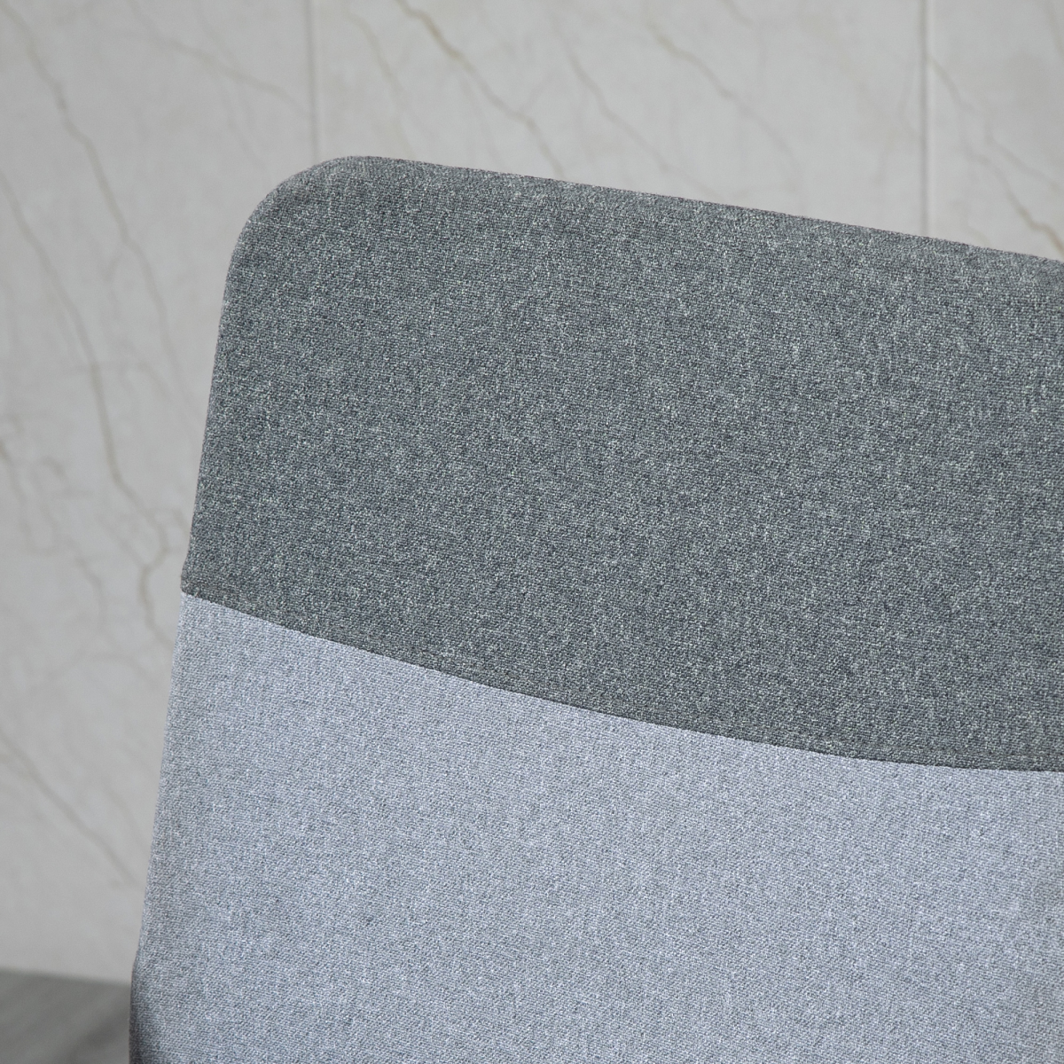 Grey Linen-Effect Swivel Office Chair with Wheels and Rocking Function