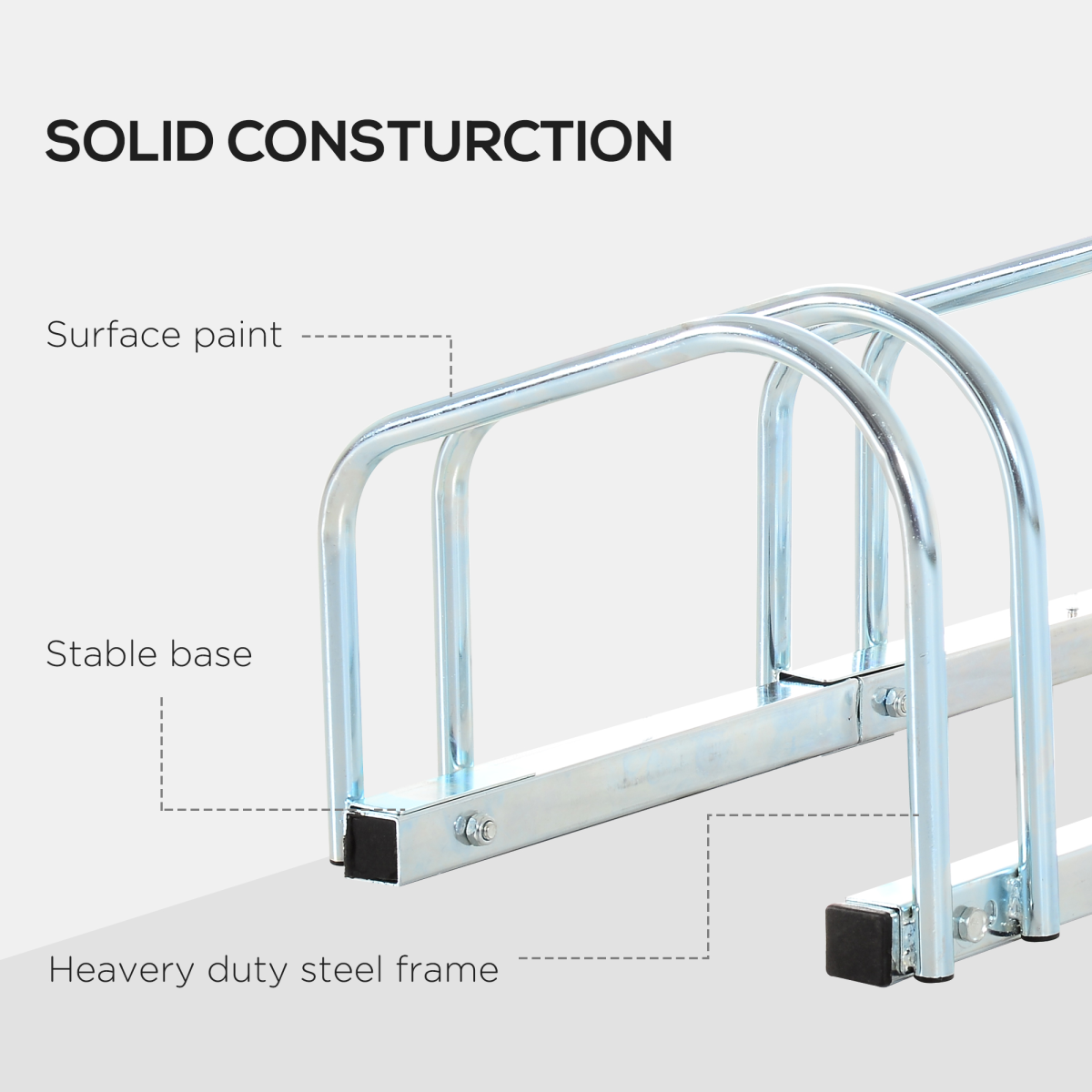 4 Bike Parking Rack Locking Storage Stand, Floor or Wall Mount, Solid Steel, Detachable, Unbranded