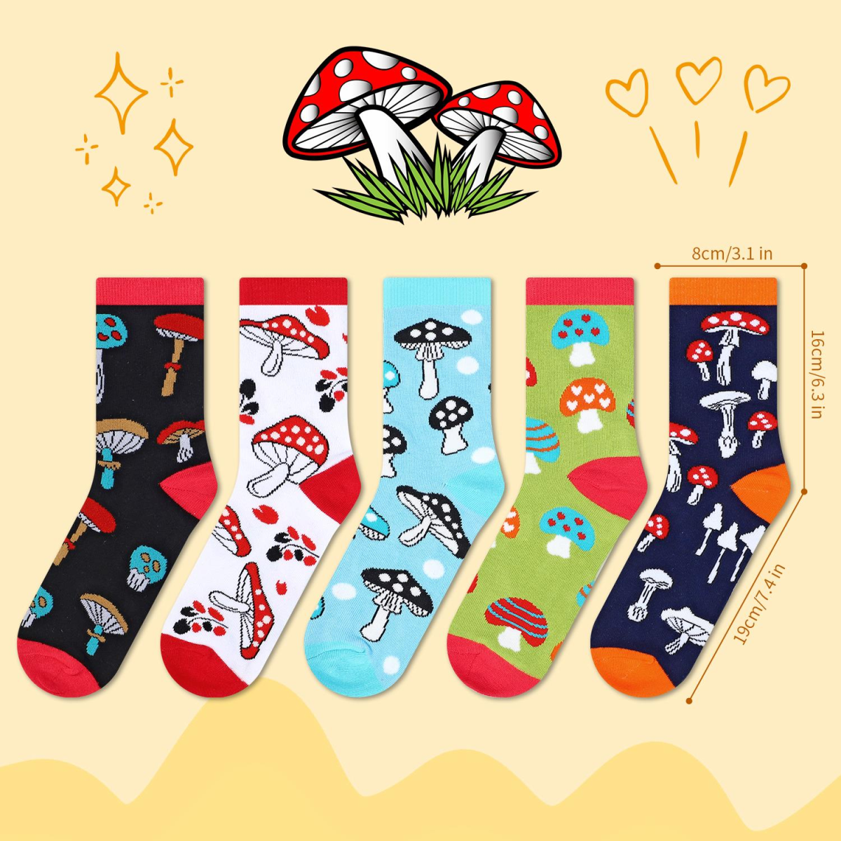 Vinsani Animal Design Socks 5 Pack, One Size Fits Women UK 4-7 EU 37-40