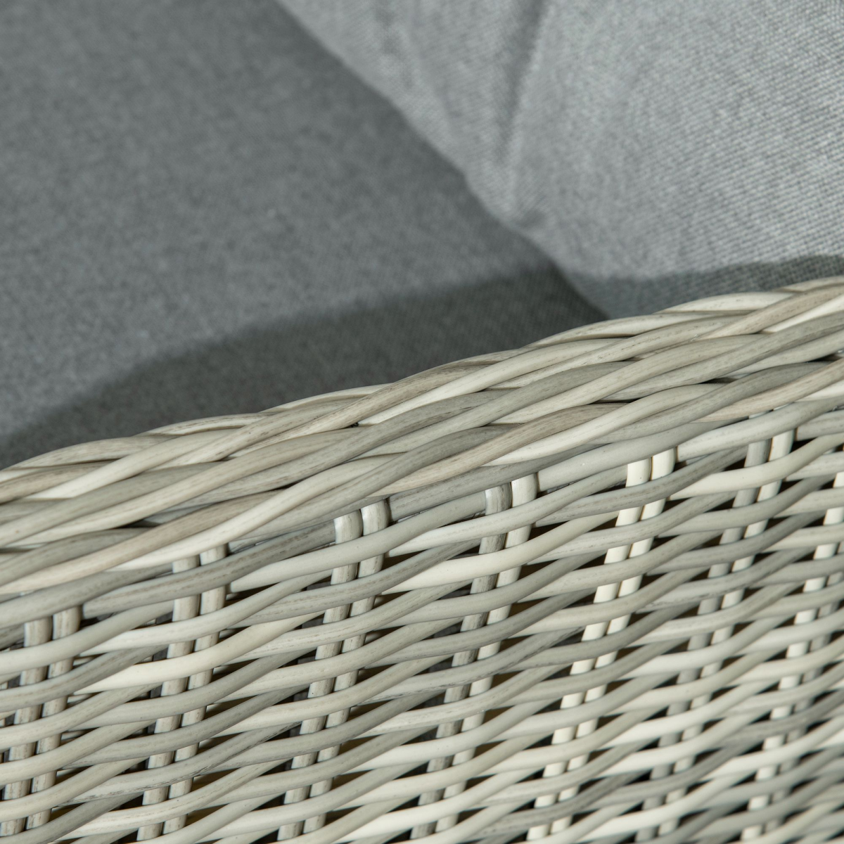 Outsunny Recliner Rattan Sun Lounger w/ Two-tier Table & Cushions, Mixed Grey