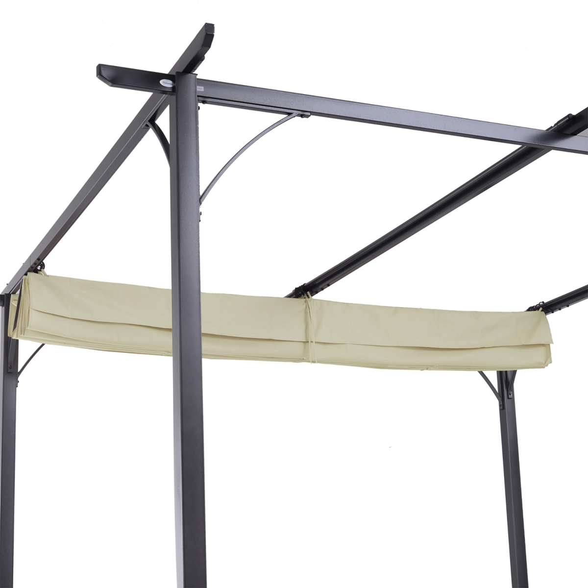 3x3m Outdoor Metal Pergola with Retractable UV-Resistant Canopy for Garden and Patio