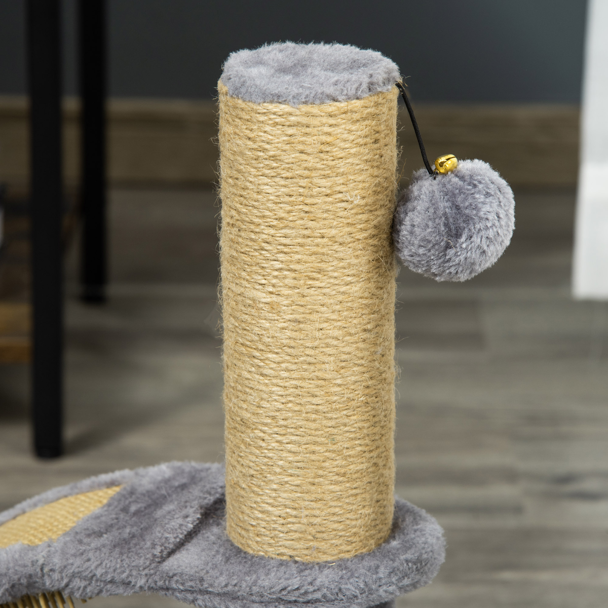 PawHut Cat Tree Climbing Activity Center with Jute Scratching Board and Hanging Bell Ball