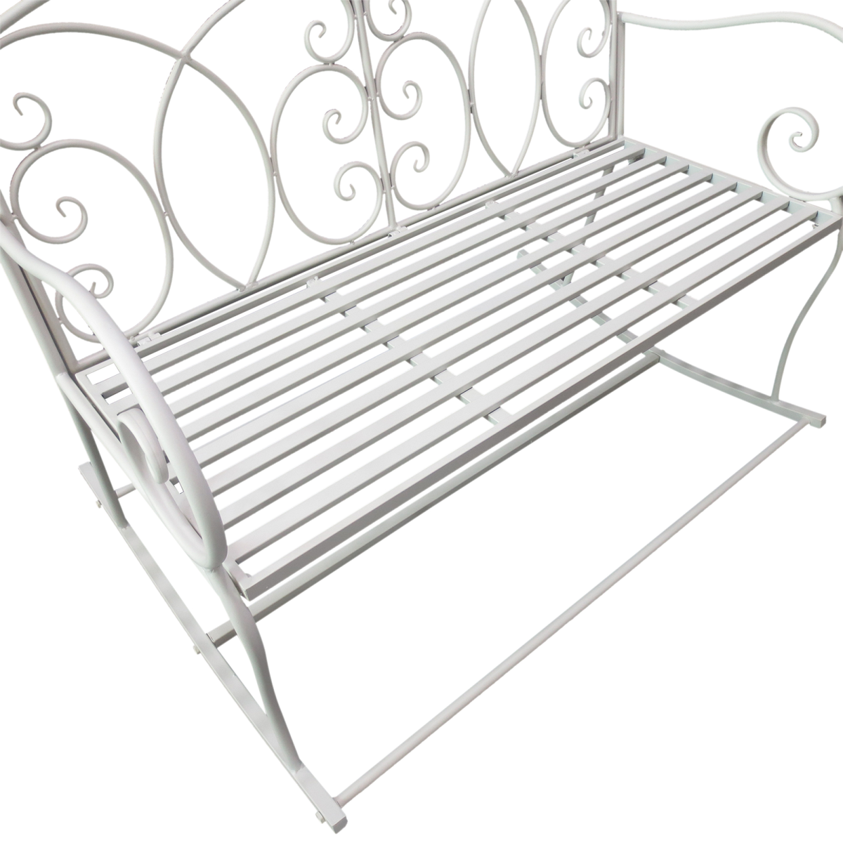 Outsunny 2-Seater Antique Metal Outdoor Rocking Bench with Armrests