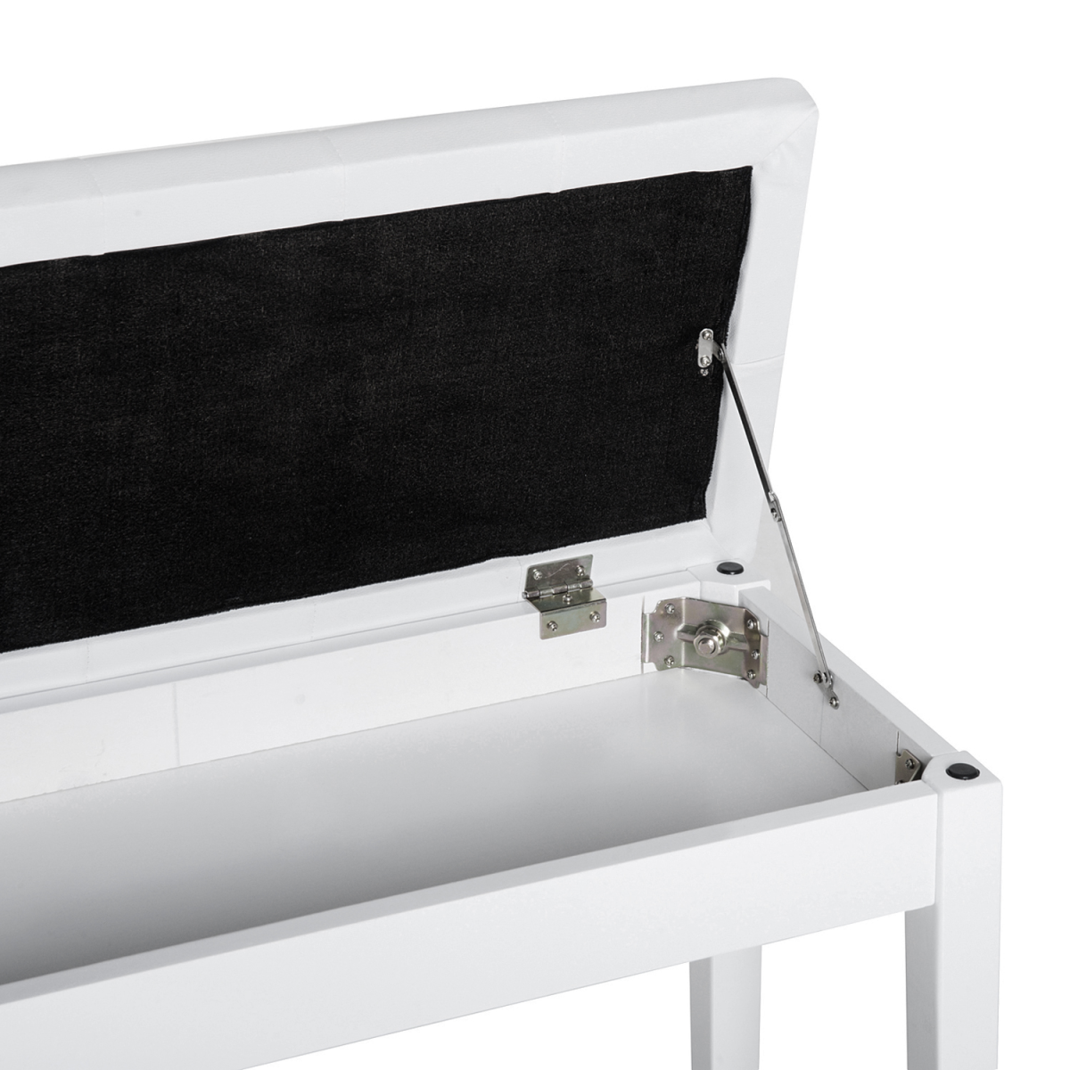 HOMCOM Tufted Piano Bench with Storage, Faux Leather, White