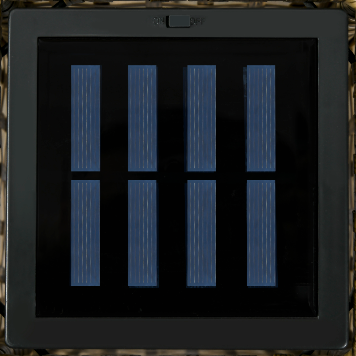 Outsunny Solar Rattan Garden Lantern with Auto On/Off LED Light