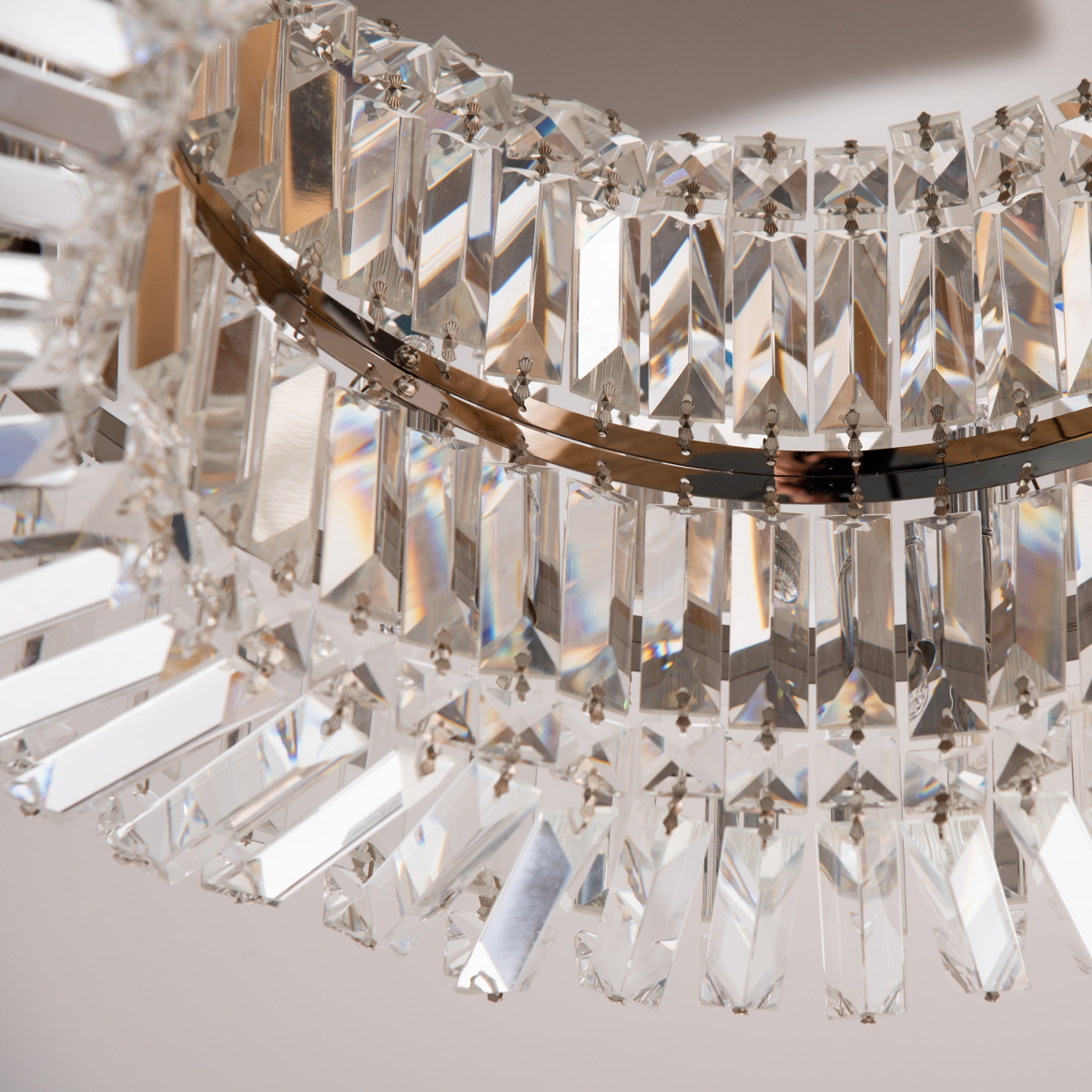 HOMCOM Crystal Ceiling Light Chandelier, Stainless Steel, Silver