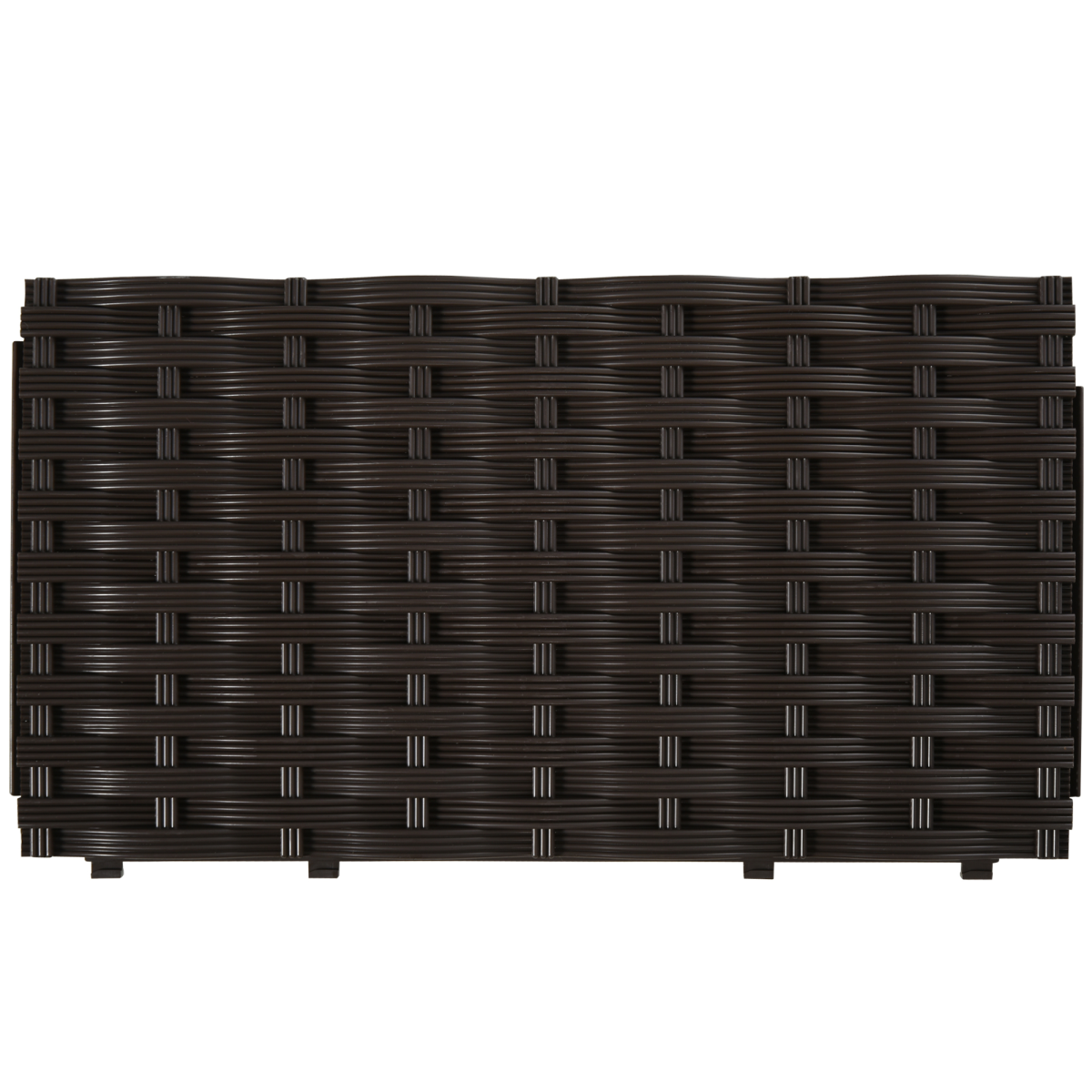 Outsunny Raised Outdoor Garden Planter Box Brown Rattan-Effect Plastic Self-Watering Disk