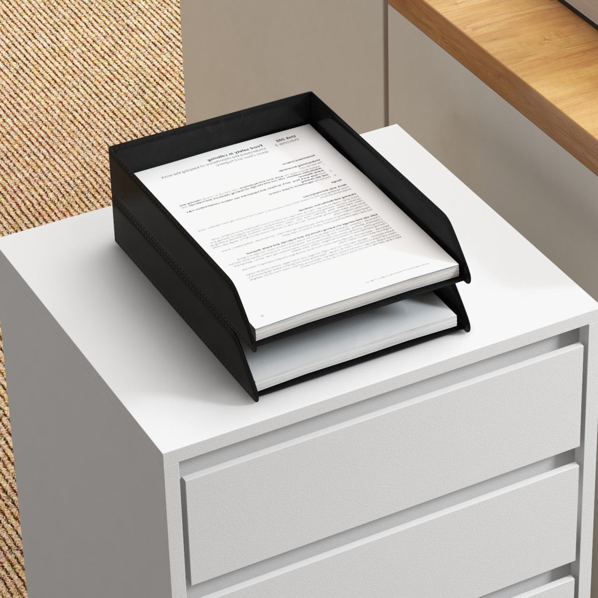 HOMCOM White Mobile Filing Cabinet with 4 Drawers & Lockable Wheels