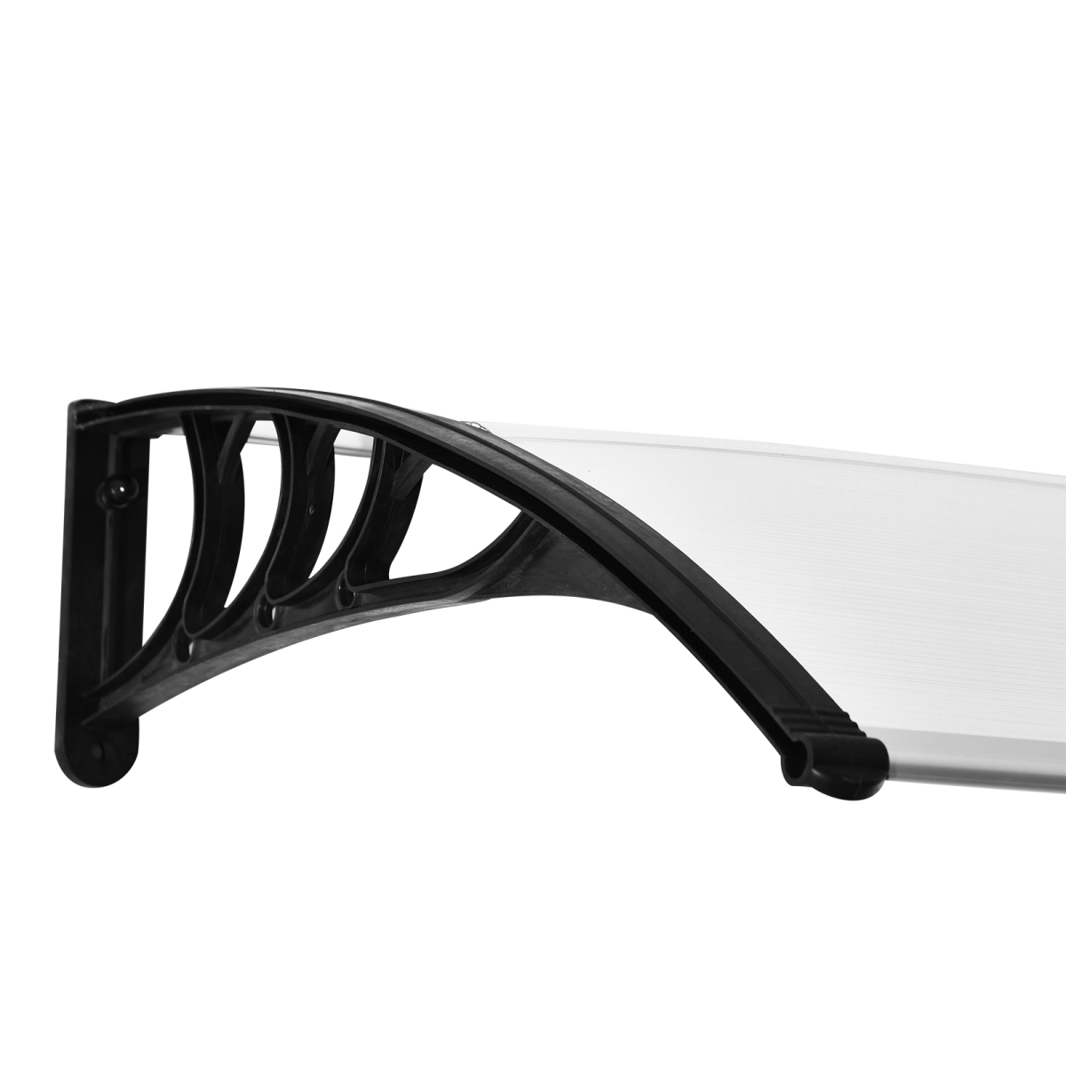 Outsunny Clear Polycarbonate Curved Awning for Windows, Doorways and Balconies, White, 80 x 195 x 23 cm