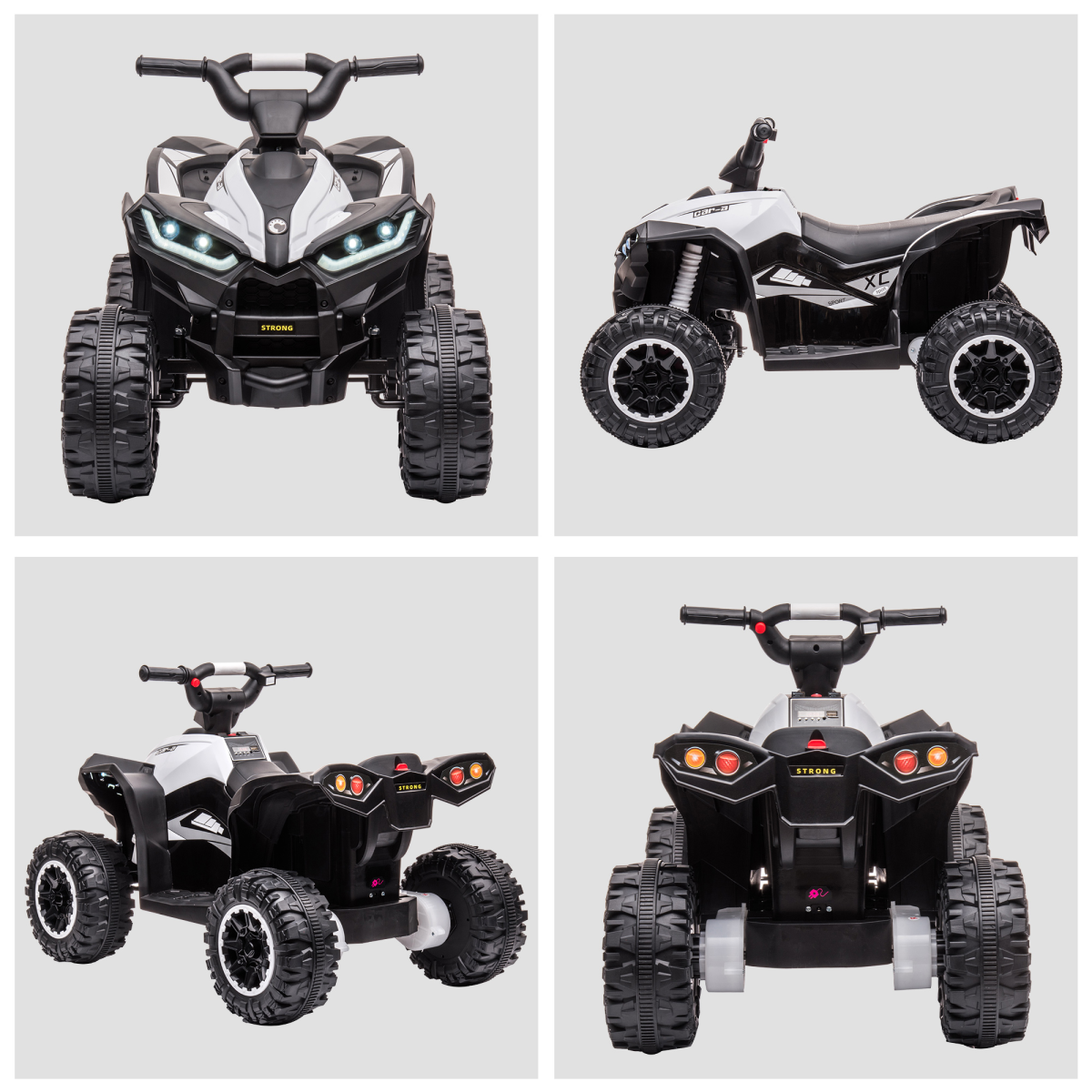 12V Electric Kids Quad Bike Ride-On ATV with LED Lights, Music & Horn