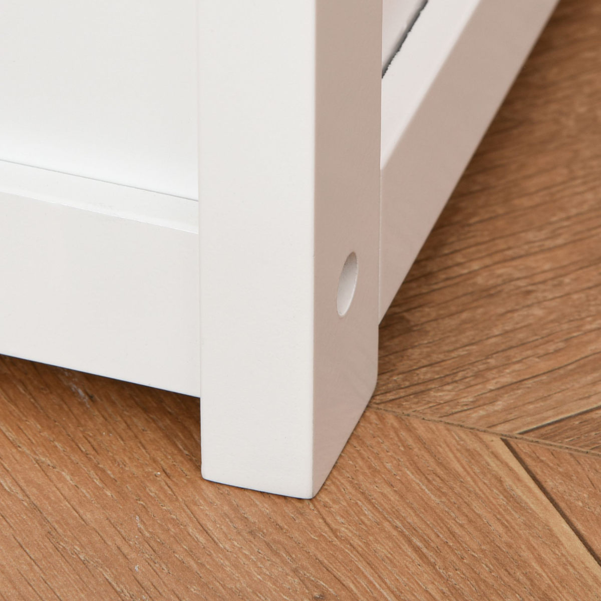 HOMCOM Kids 2-in-1 Wooden Toy Box Bench Storage Chest, White
