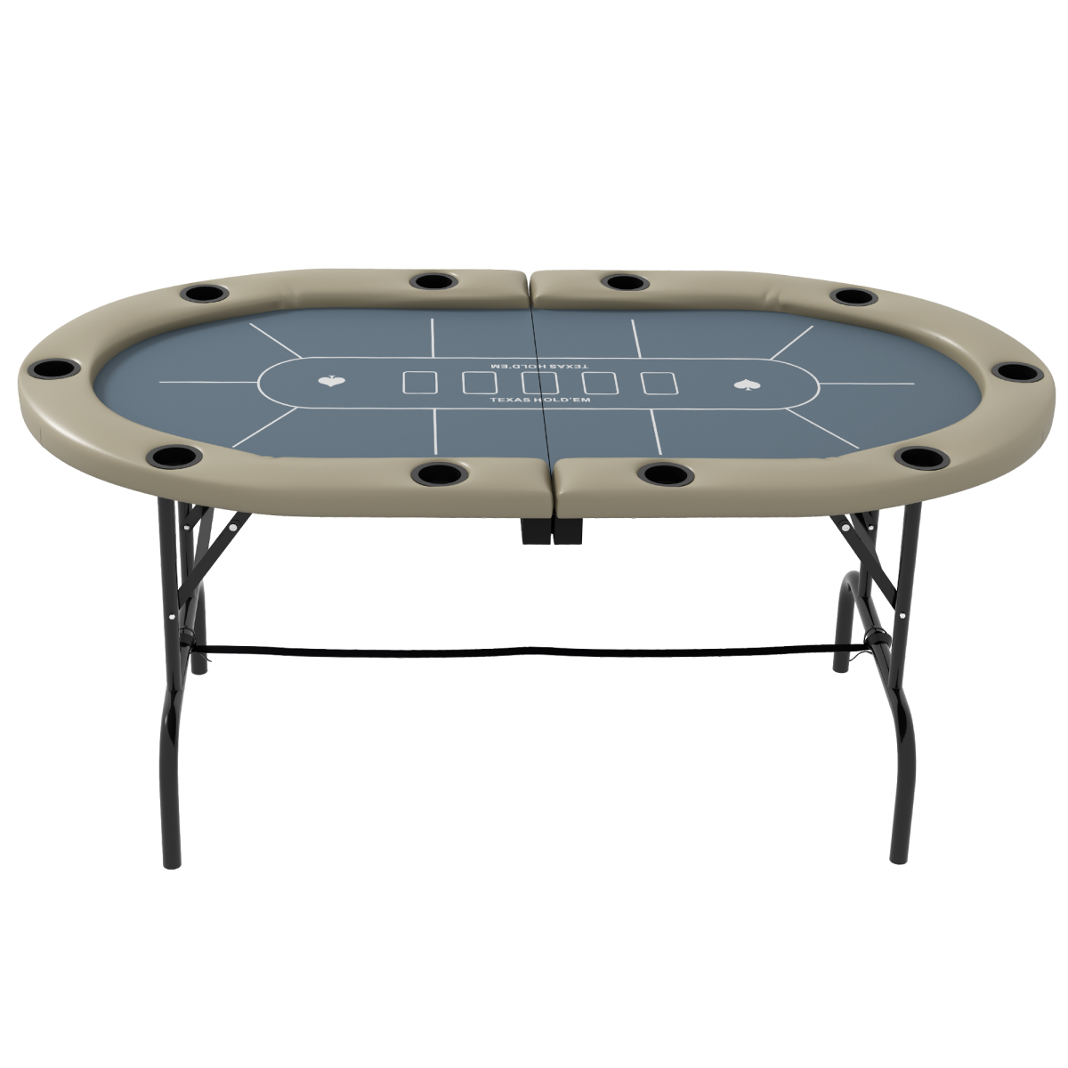 SPORTNOW 10-Player Extra-Large Folding Poker Table with Cup Holders