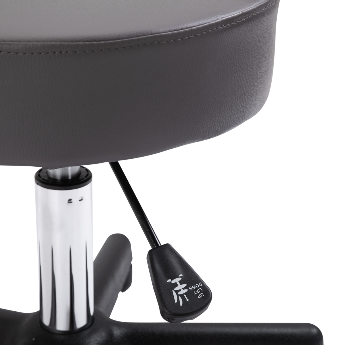 HOMCOM Adjustable Height Saddle Stool with Seat and Back Pad, 360° Swivel Castor Wheels
