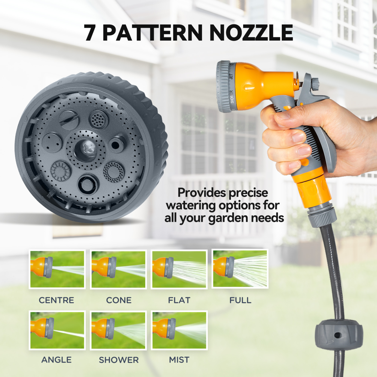 Outsunny 30m Retractable Wall Mounted Hose Reel with Lock, Orange
