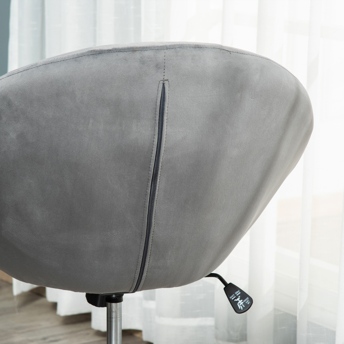 Adjustable Swivel Dining Height Bar Stool with Tufted Back, Grey