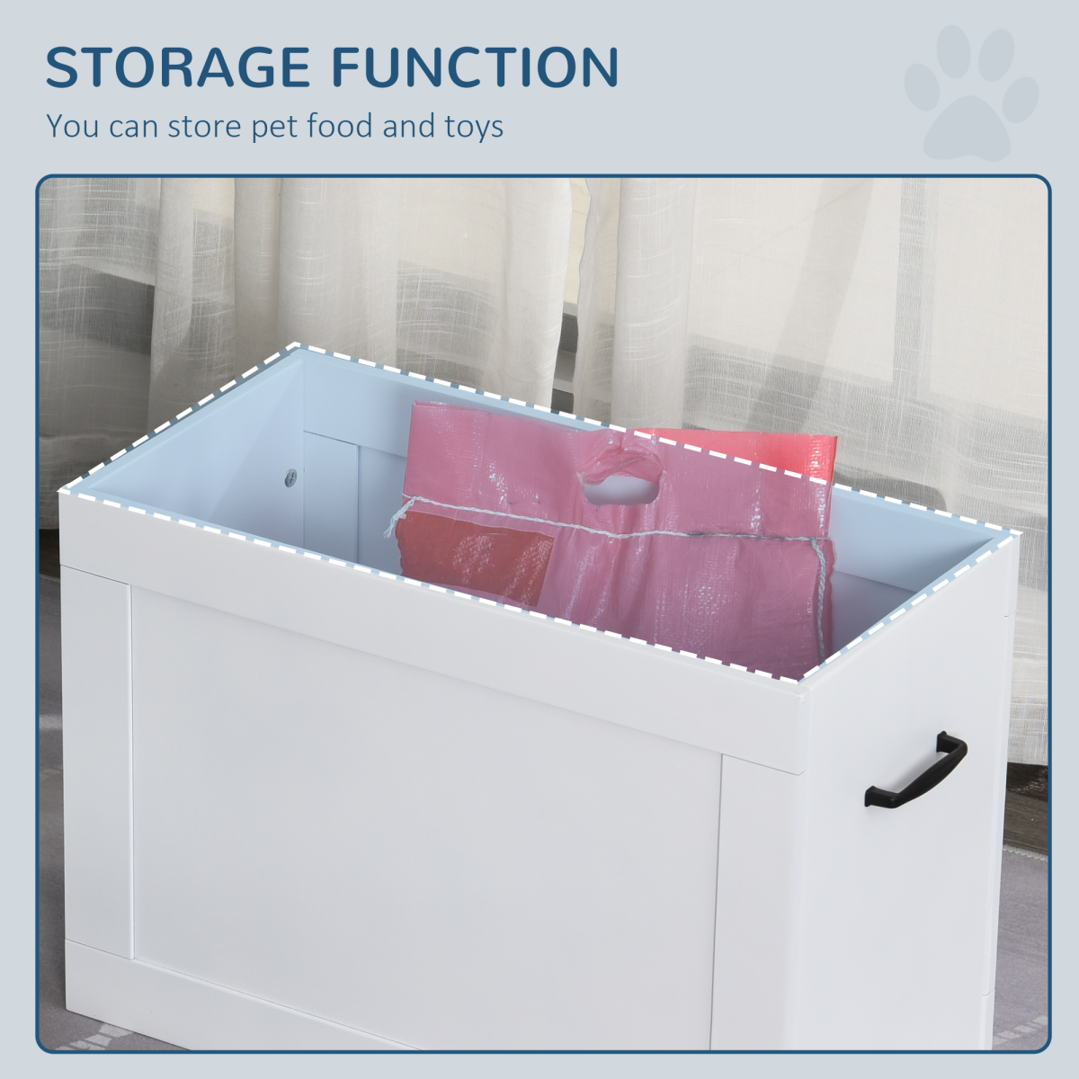 Elevated Dog Bowls with Storage Function, Stainless Steel Bowls, Raised Pet Feeder for Large Dogs, PawHut