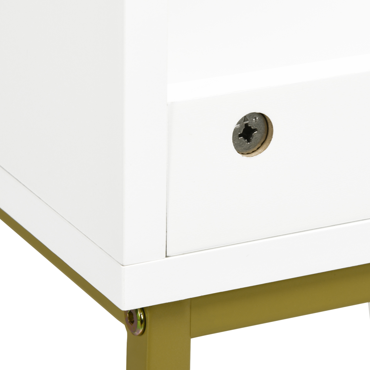 kleankin White Under Sink Bathroom Cabinet with Double Doors