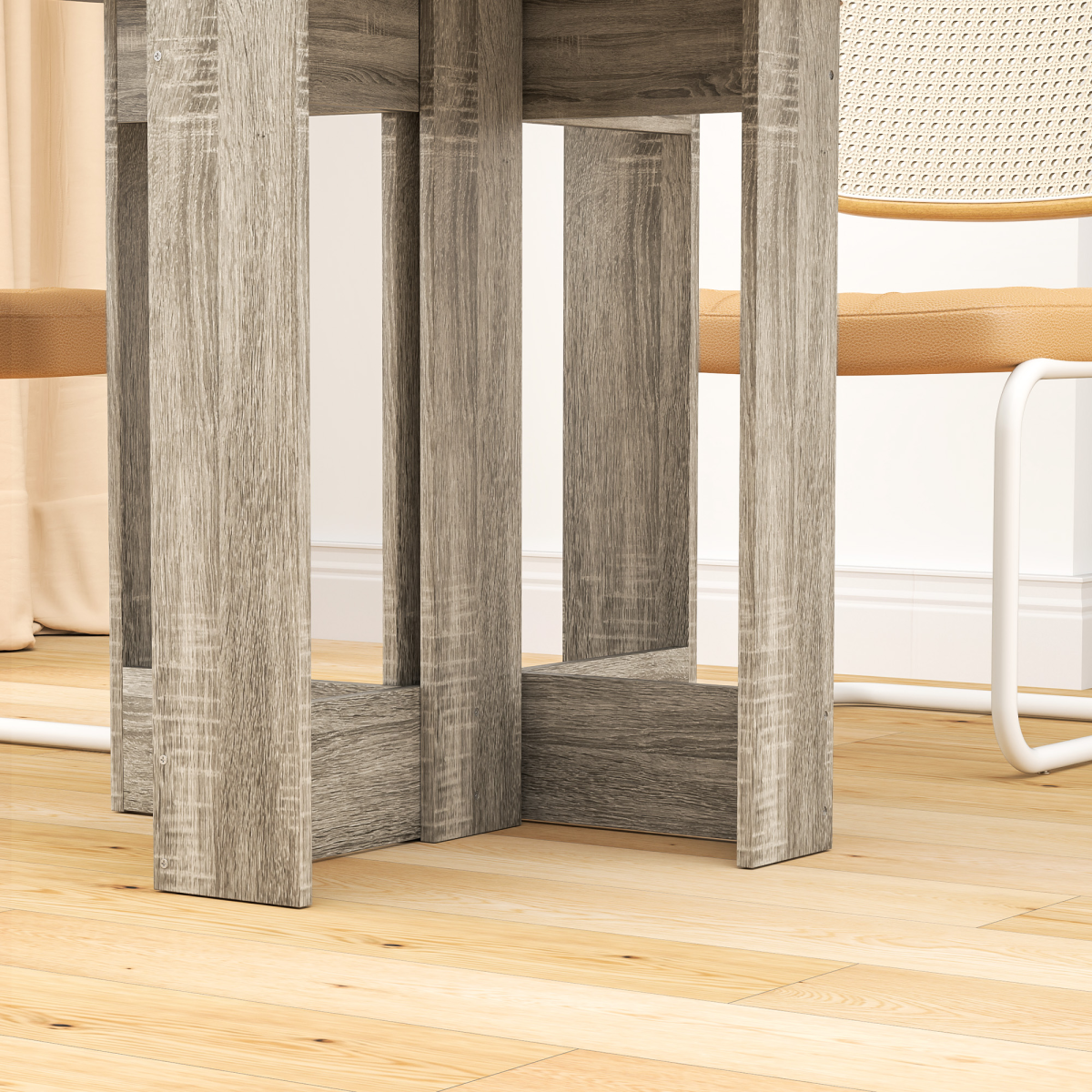 HOMCOM Grey Drop Leaf Folding Dining Table for Kitchen