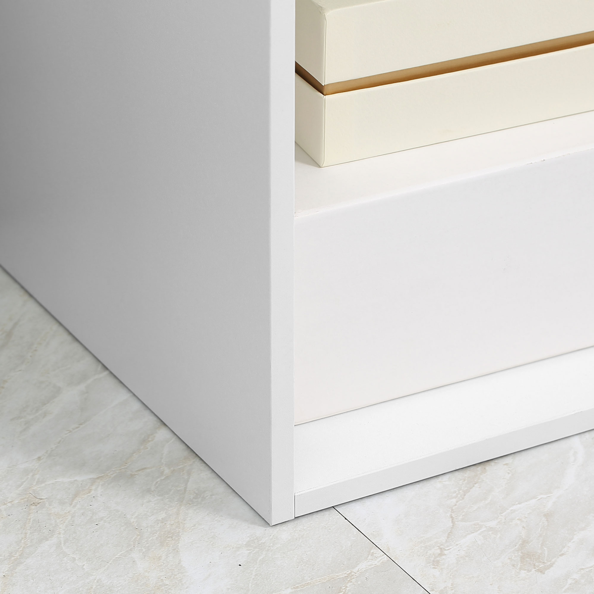 HOMCOM Storage Cabinet with 6 Cubes and 3-Tier Shelf, White, Particle Board Closet Organiser