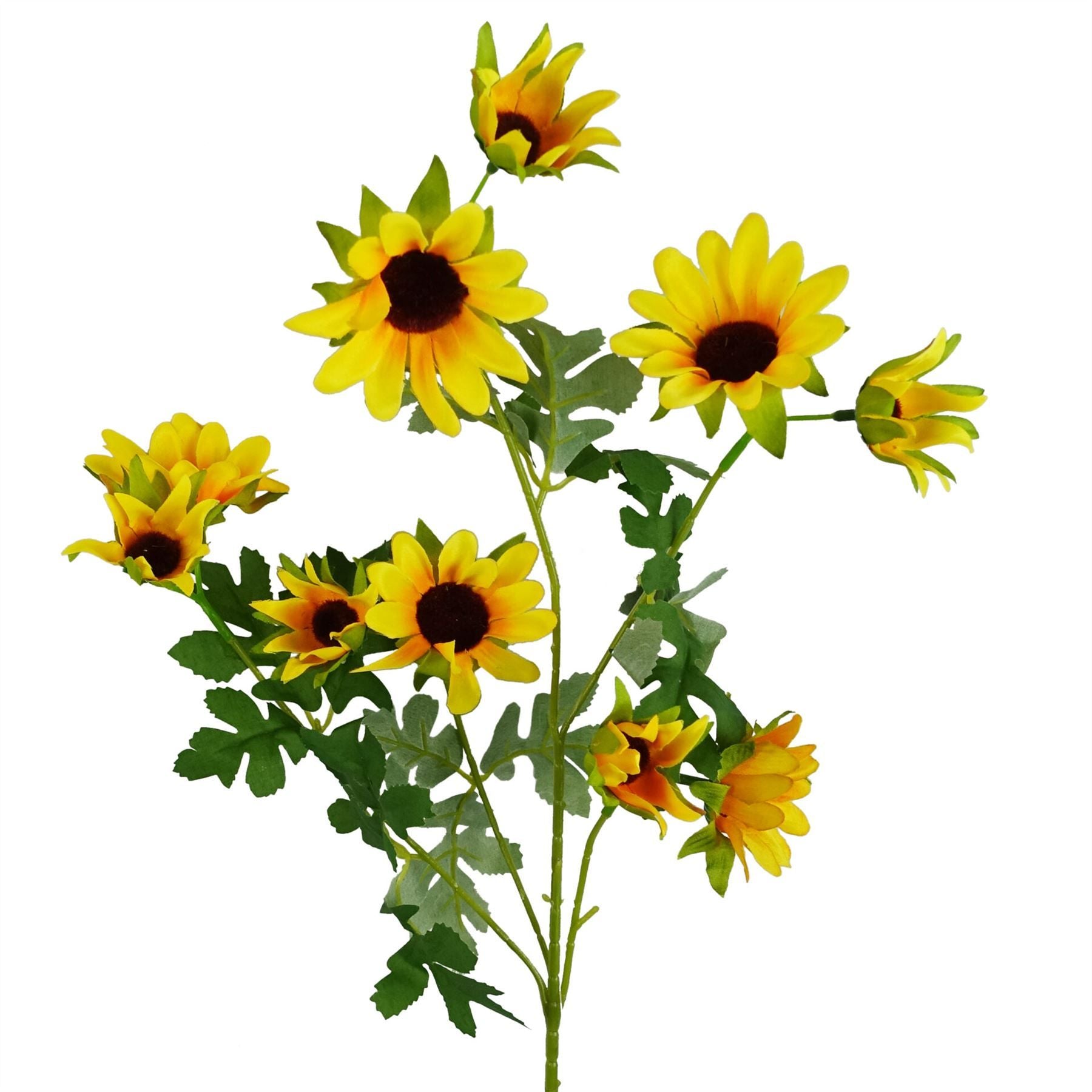 Leaf Pack of 6 70cm Artificial Yellow Daisy Flower Spray