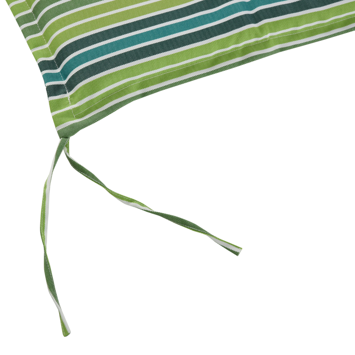 Set of 2 Green Striped Outdoor Bench Seat Cushions