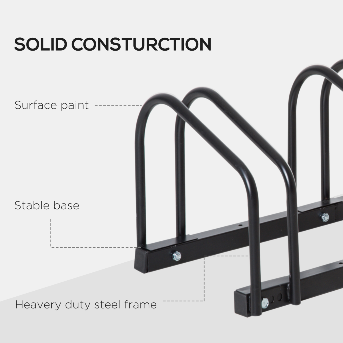6 Bike Parking Rack Locking Storage Stand Holder Floor or Wall Mount Detachable Single Bike Stand Black Steel