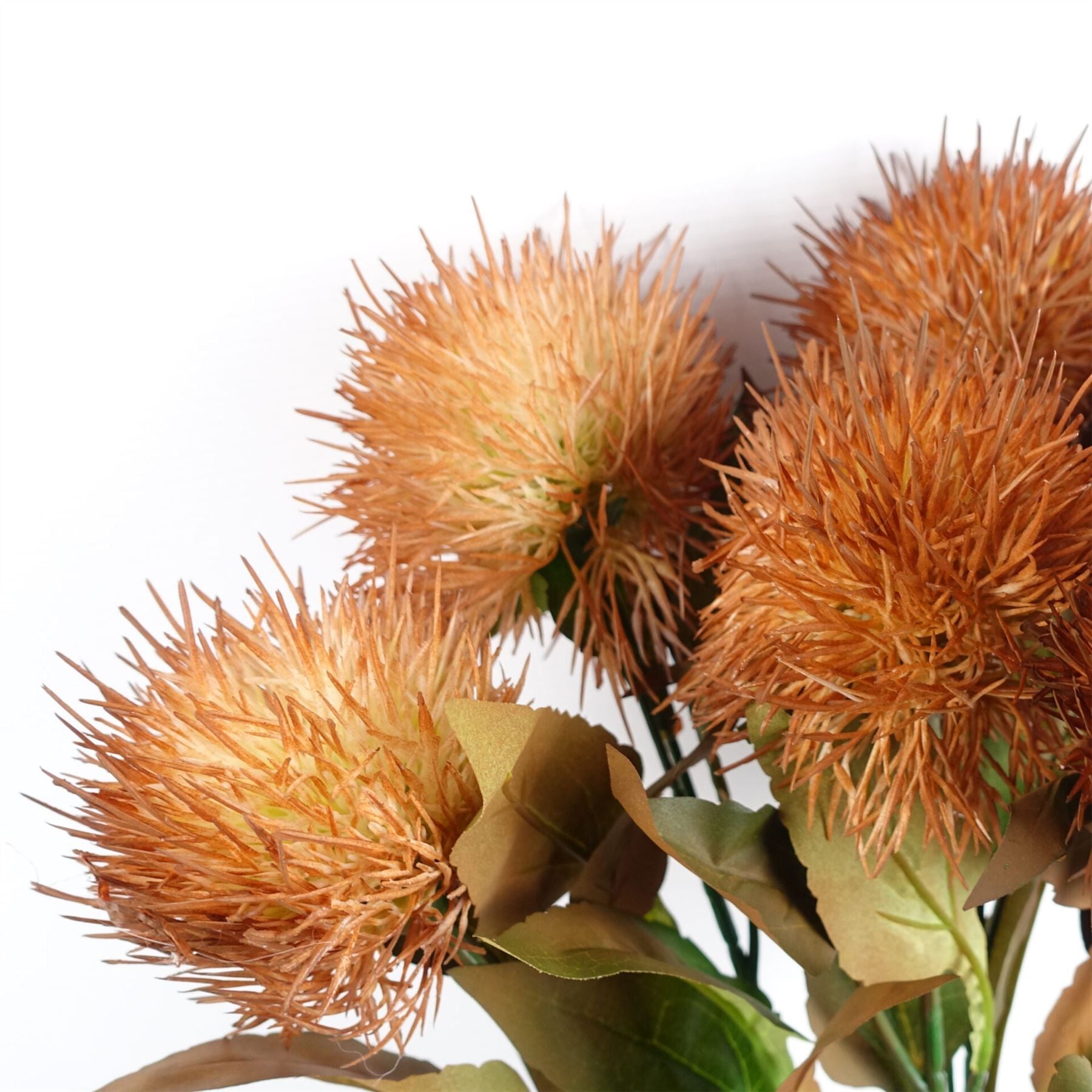 Leaf 70cm Yellow Artificial Globe Thistle Flower Stem