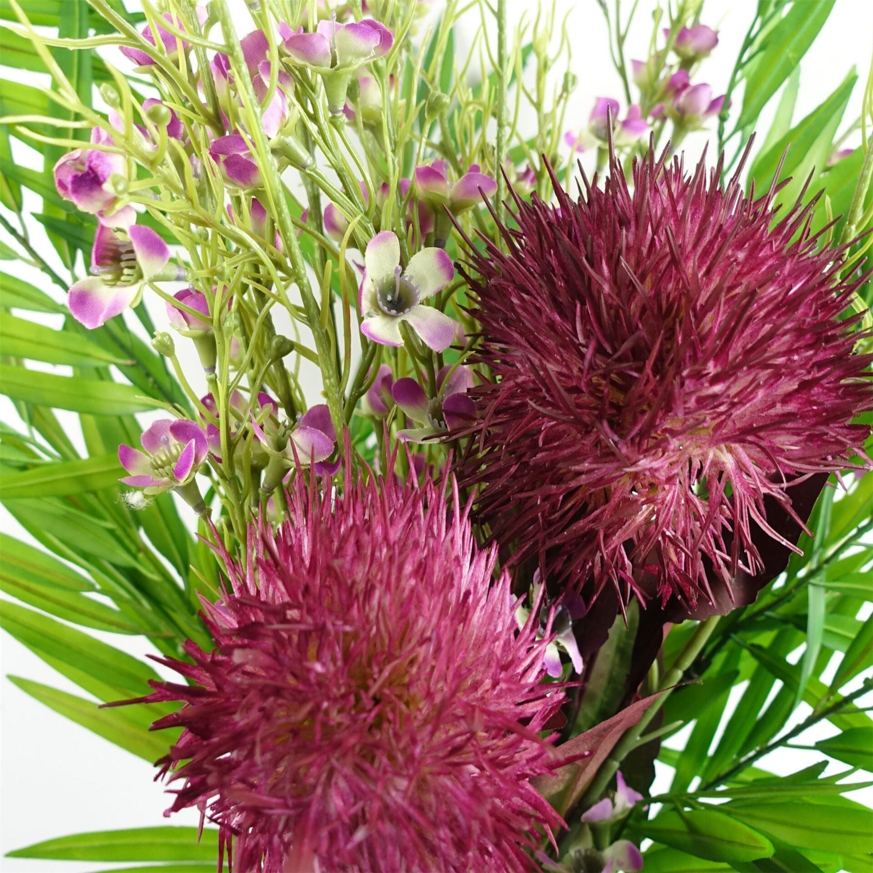 Leaf 70cm Purple Globe Thistle Artificial Flower Stem