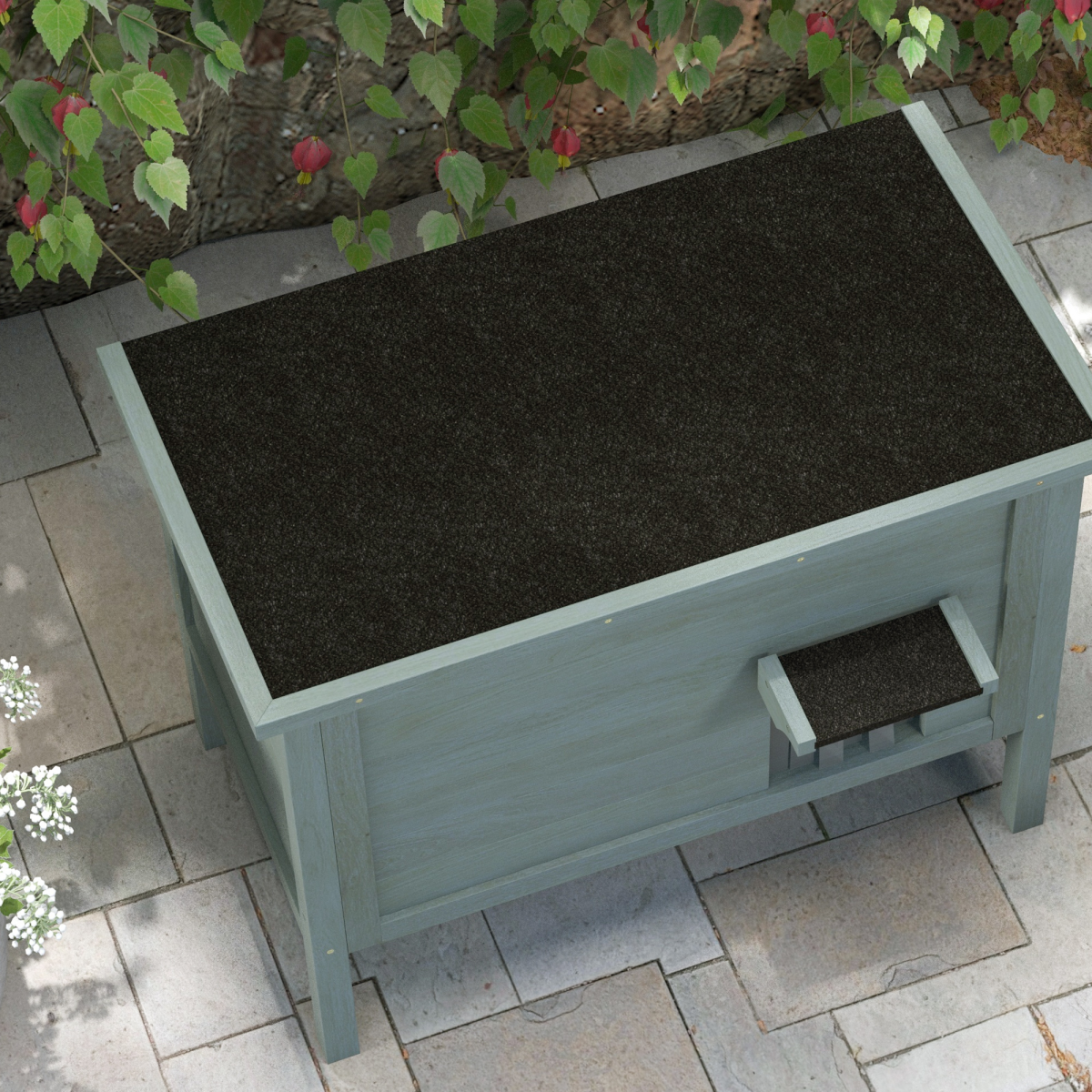 PawHut Outdoor Feral Cat House Insulated w/ Openable Roof - Charcoal Grey