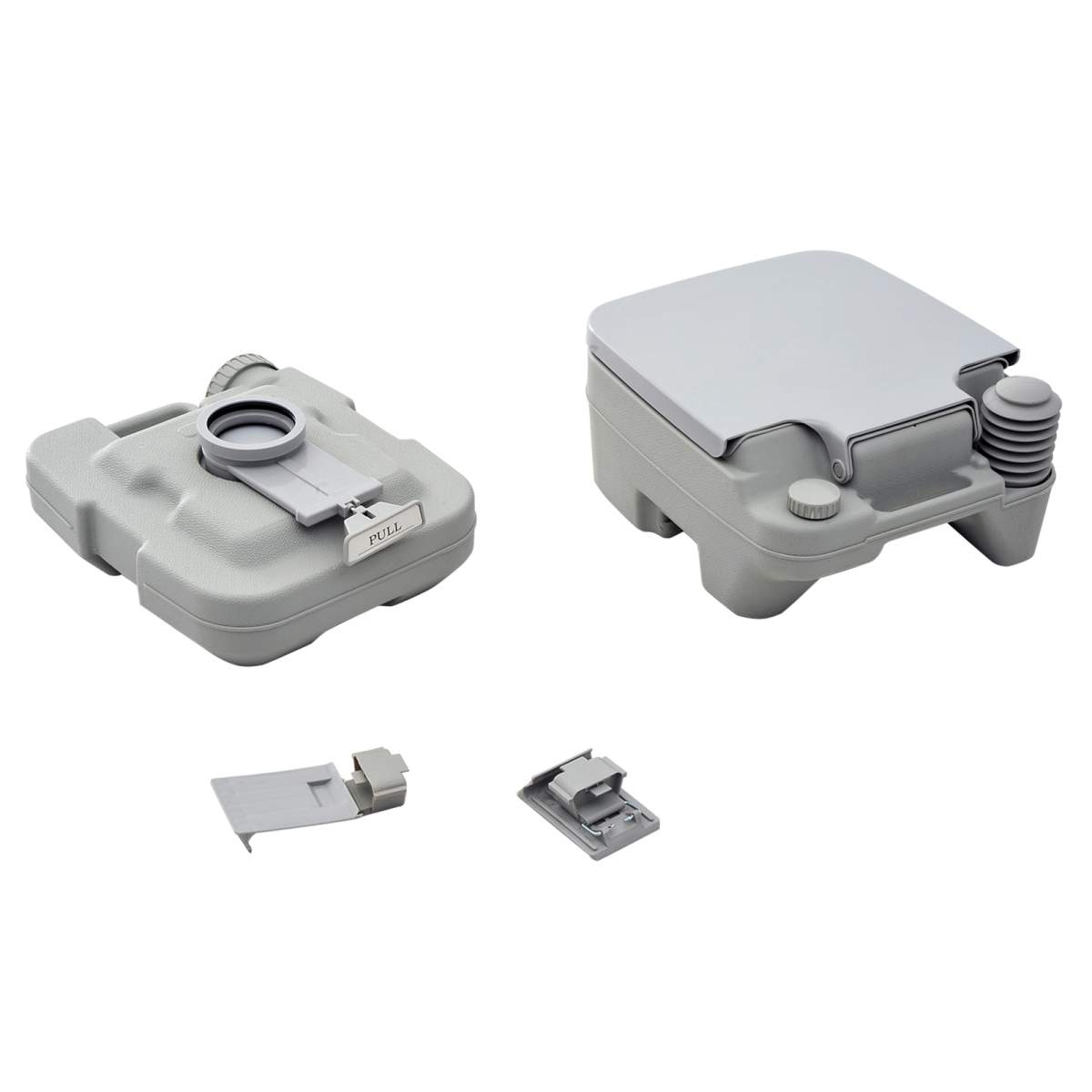 Portable Camping Toilet with 2 Detachable 10L Tanks, Grey