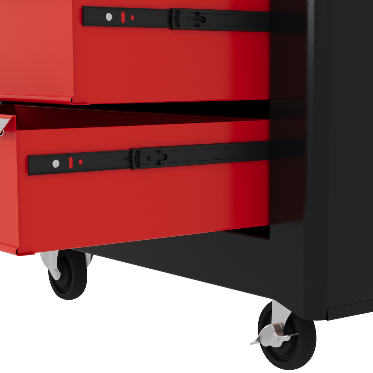 HOMCOM 5-Drawer Lockable Steel Tool Chest with Wheels, Red