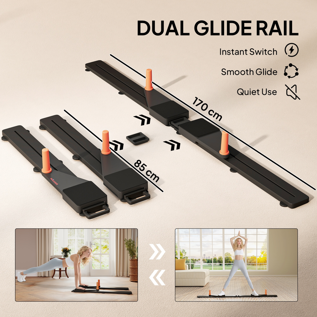 SPORTNOW Set of 2 Push Up Boards, Portable Home Gym, 120 kg