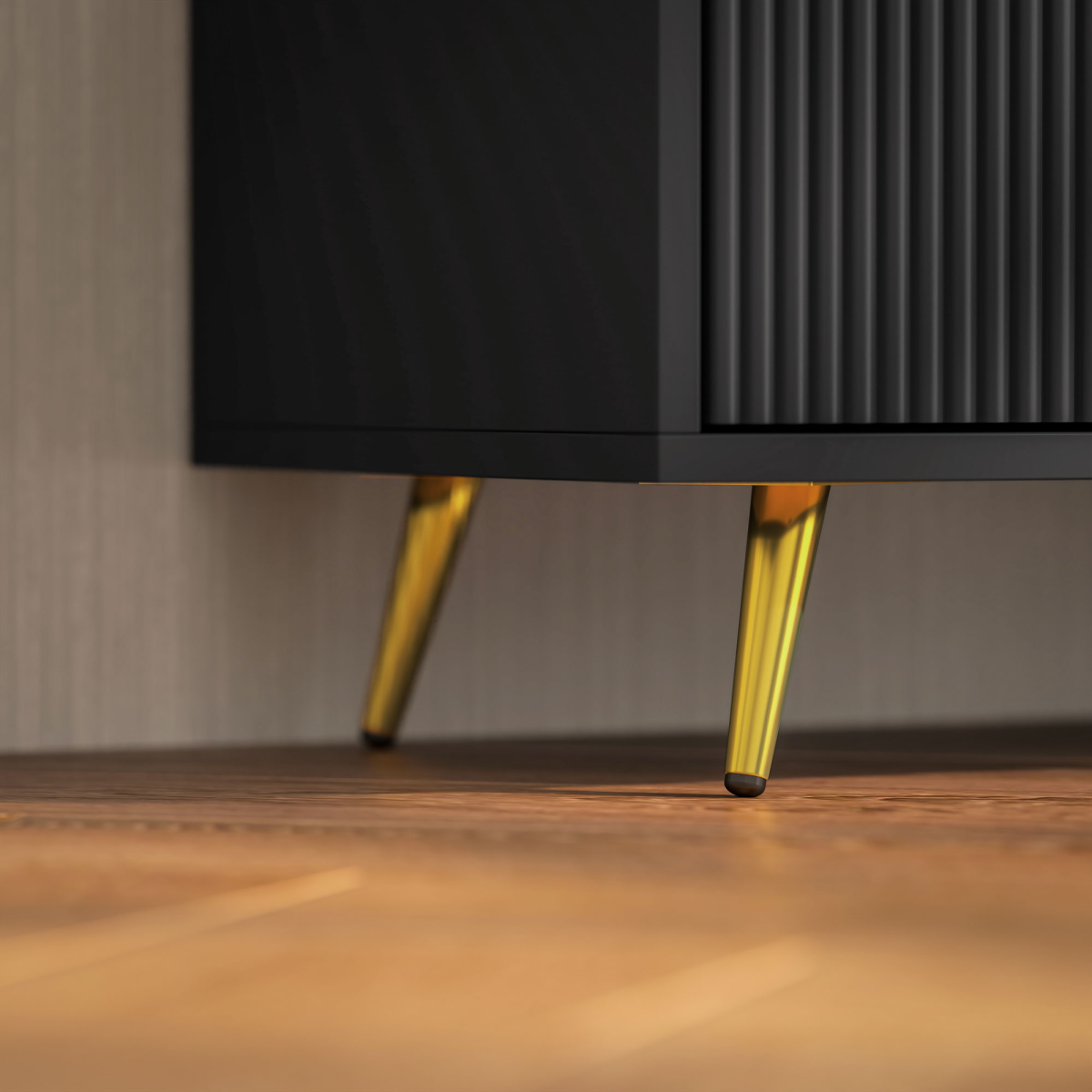 HOMCOM Black TV Stand Cabinet with Storage for 55 Inch TVs