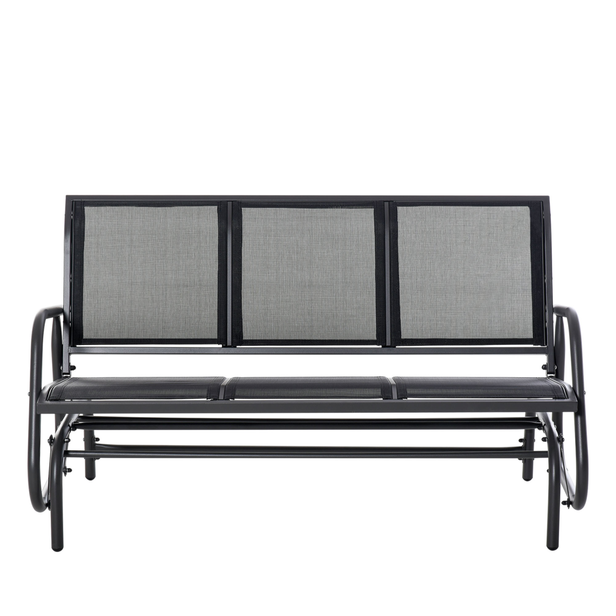 Outsunny 3-Seat Patio Glider Bench, Breathable Texteline, Metal Frame