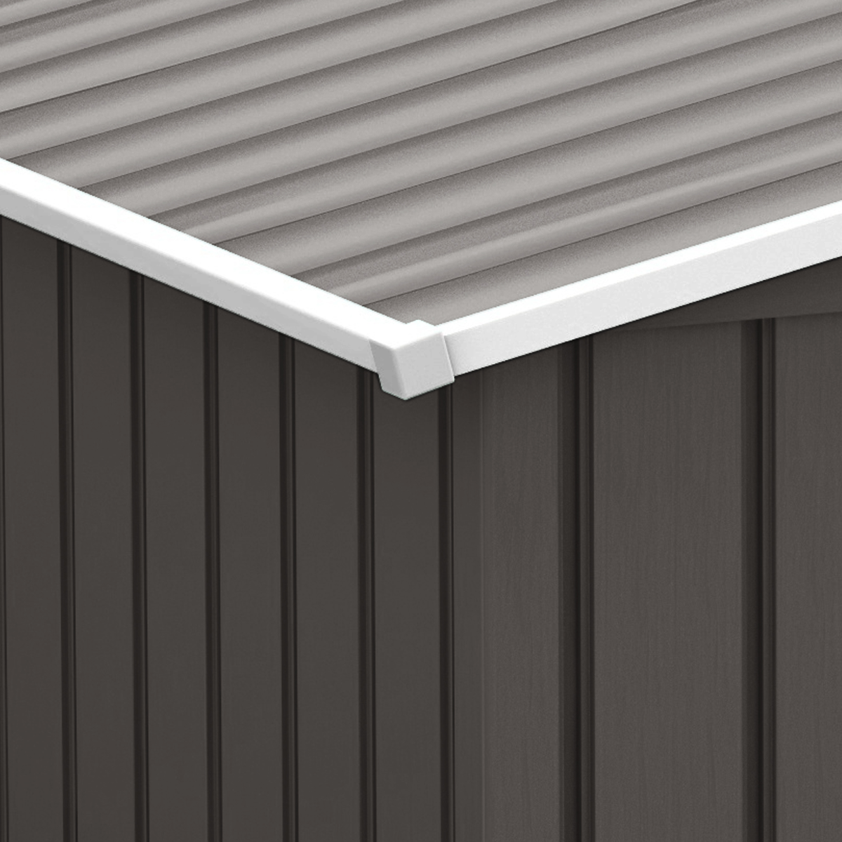 Outsunny Grey Steel Outdoor Garden Shed with Foundation & Ventilation
