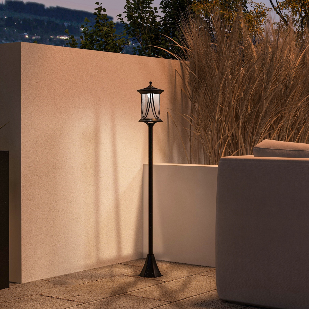 Outsunny Solar LED Outdoor Street Light, IP44, Cool White