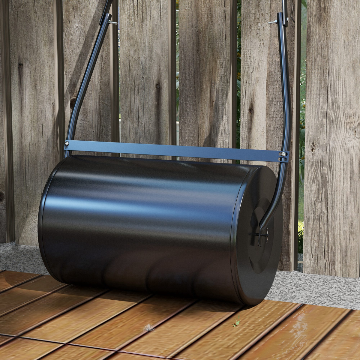Durhand Garden Lawn Roller, 38L Steel Push Grass Roller with U-Shaped Handle