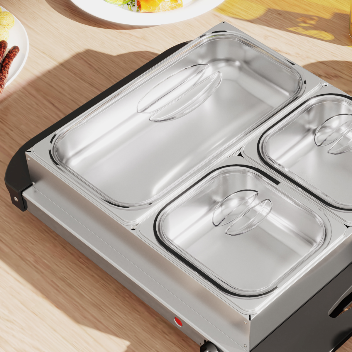 HOMCOM 6L Electric Buffet Server Food Warmer with Cool-Touch Handles