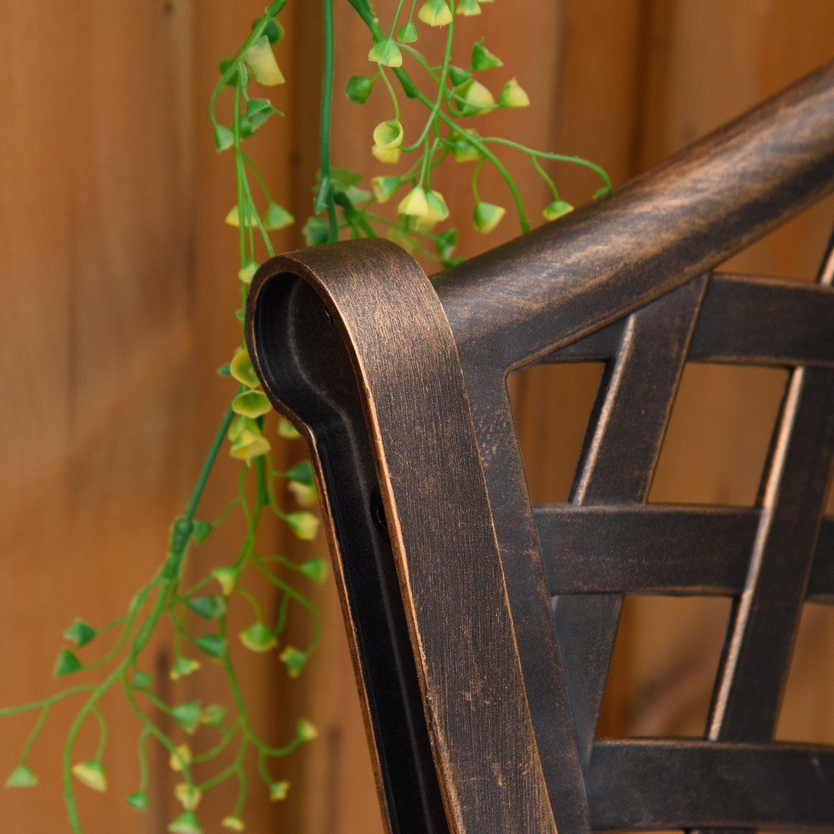 Outsunny Cast Aluminium 2 Seater Outdoor Bench, Bronze