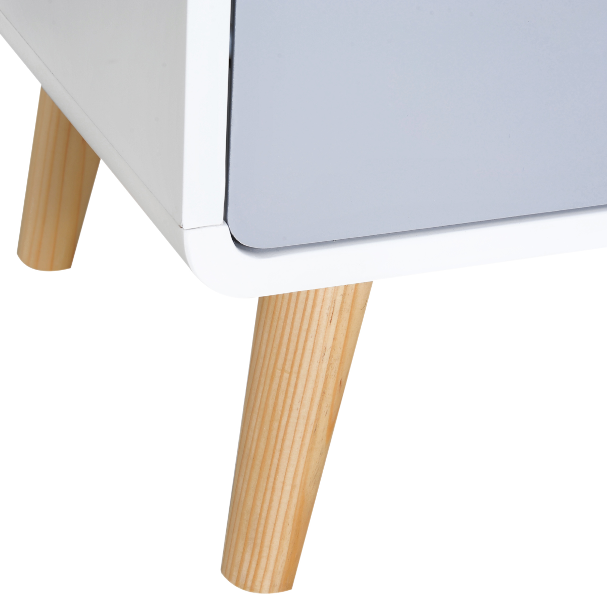 HOMCOM Scandinavian Nordic Style Bedside Table with Drawer and Open Shelf, End Table