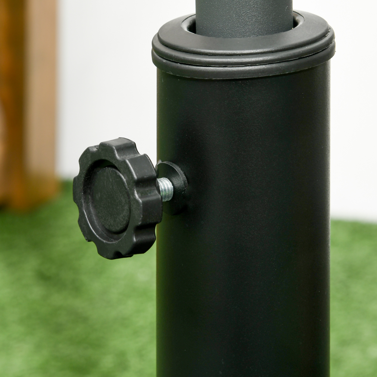 Outsunny 19kg Square Resin Garden Parasol Base for Poles of 32mm, 38mm, 48mm