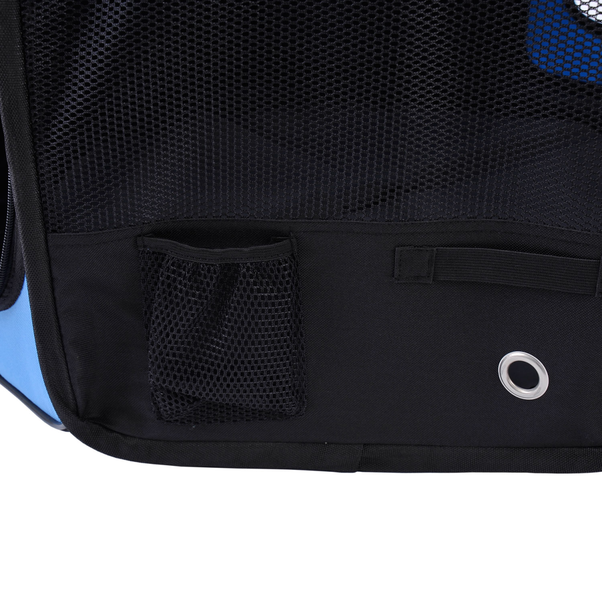 PawHut Fabric Pet Playpen with Steel Frame, Waterproof Removable Bottom, Mesh Sides and Top, Zipped Doors, Carry Bag
