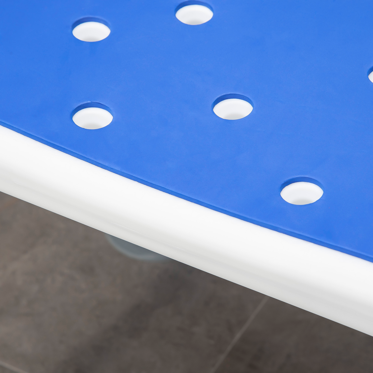 EVA Padded Adjustable Height Shower Stool with Back and Arms, 4 Suction Foot Pads