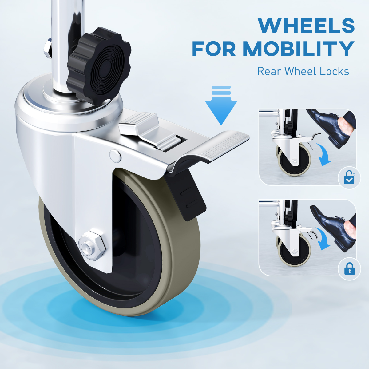 HOMCOM 3-in-1 Commode Shower Chair Wheelchair with Wheels
