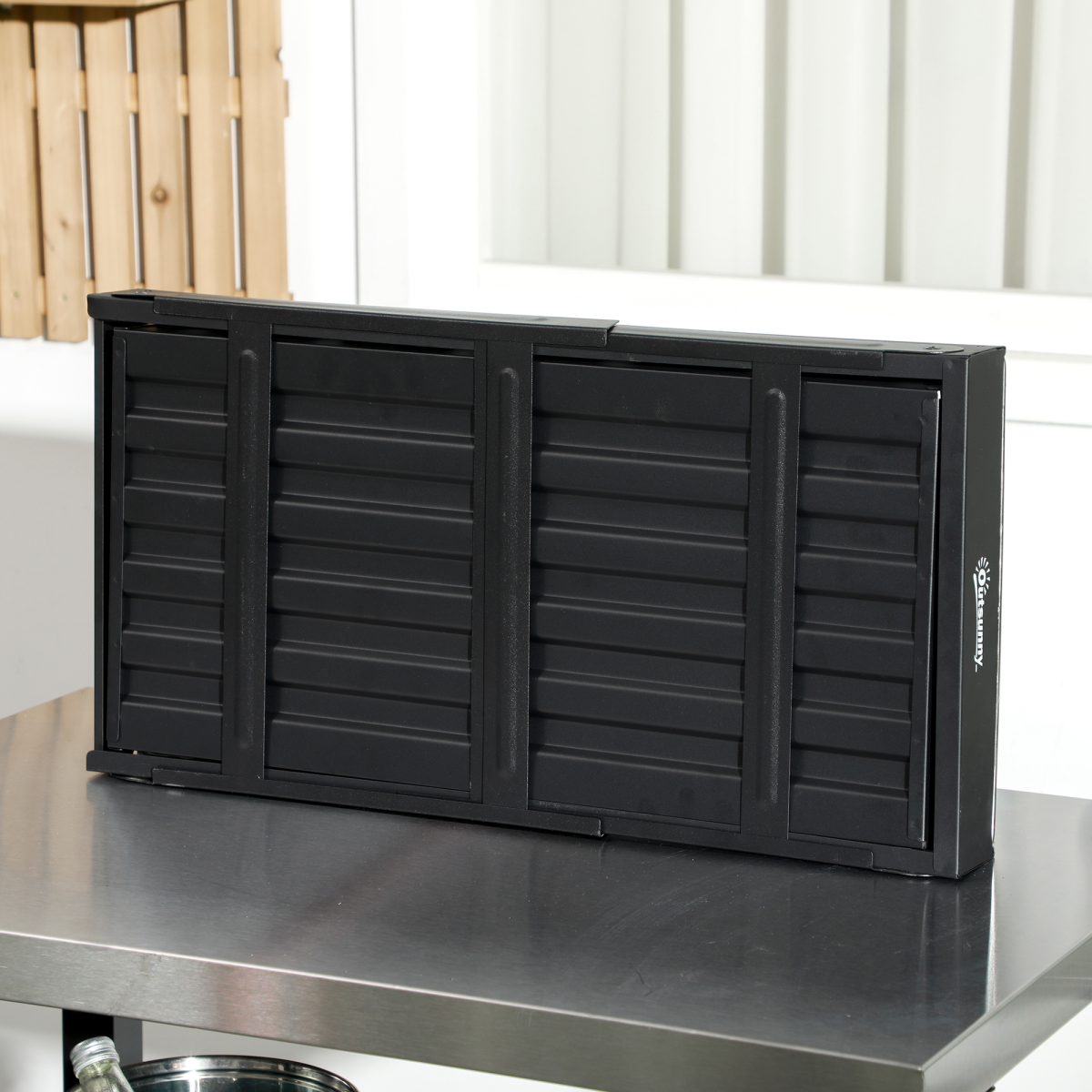 Outsunny Foldable Portable Charcoal Grill with Pull-Out Charcoal Basin