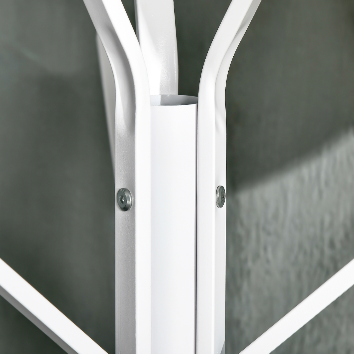 HOMCOM 180cm Metal Coat Rack Hall Tree with 9 Hooks and Bottom Shelf