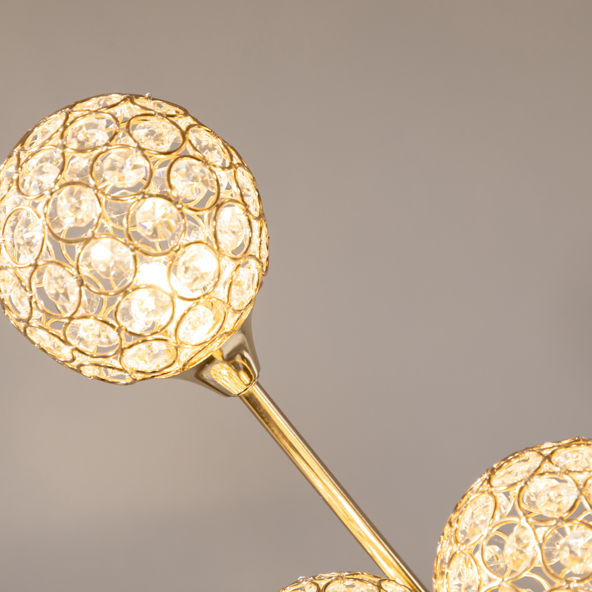 HOMCOM Gold 5-Light Crystal Upright Floor Lamp