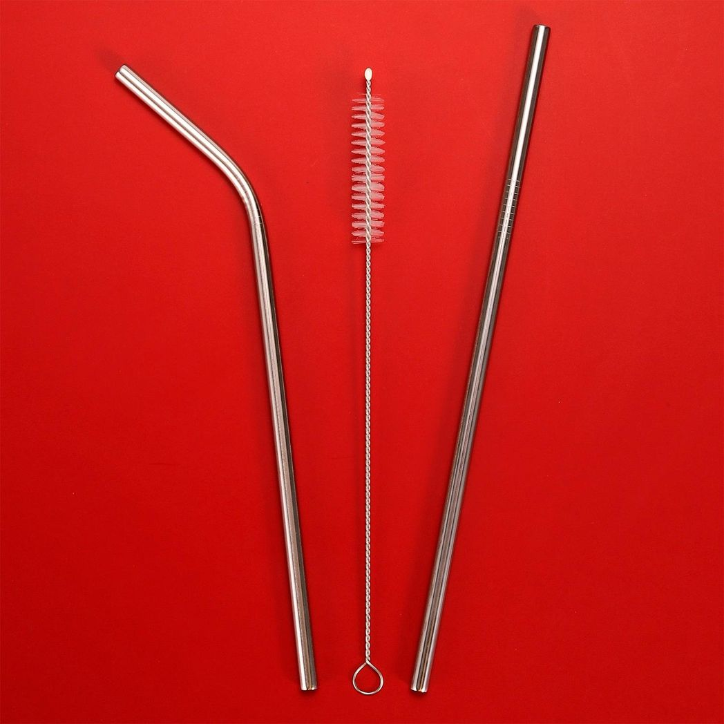Vinsani Stainless Steel Drinking Straws, Smooth Finish, Rounded End, Suitable for Kids and Adults