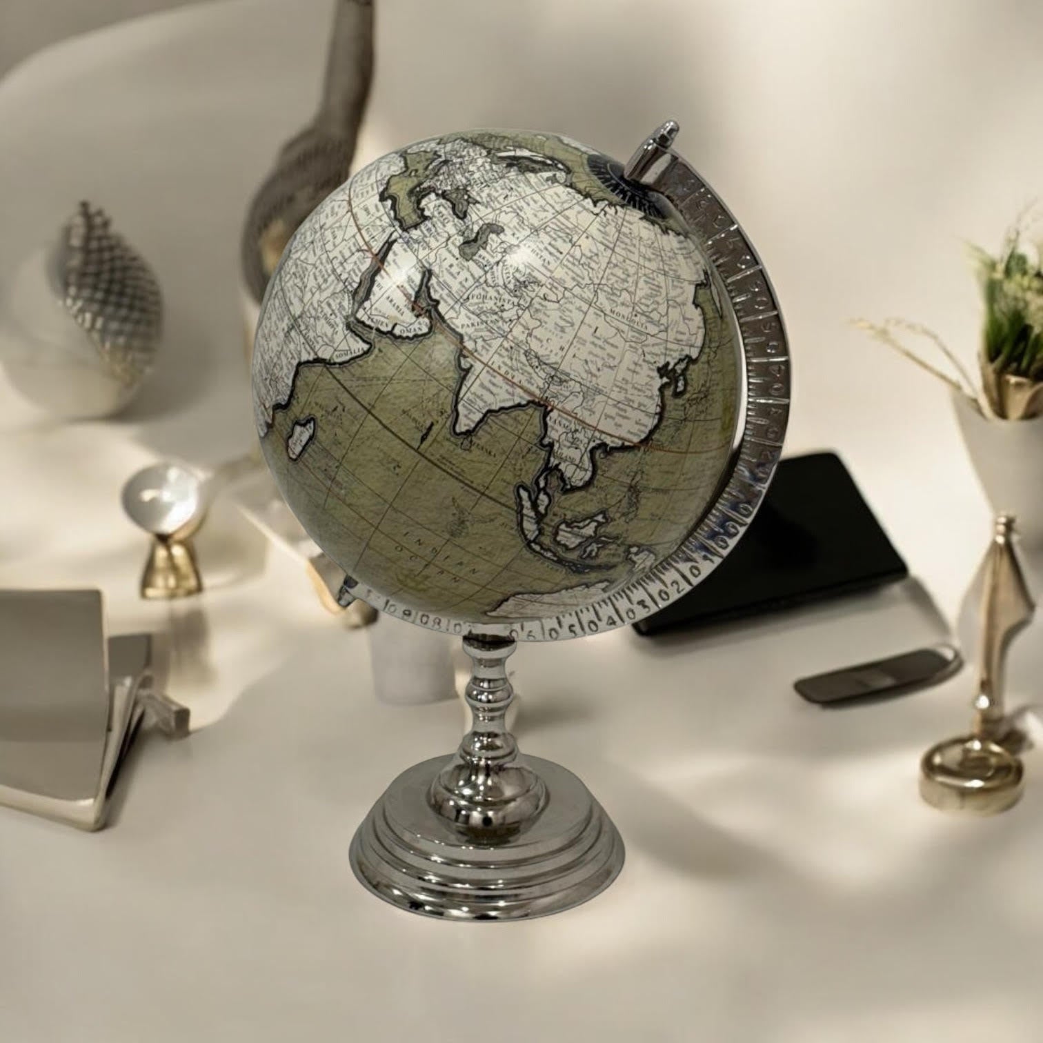 MSL Decorative Vintage Globe with Rotational Functionality